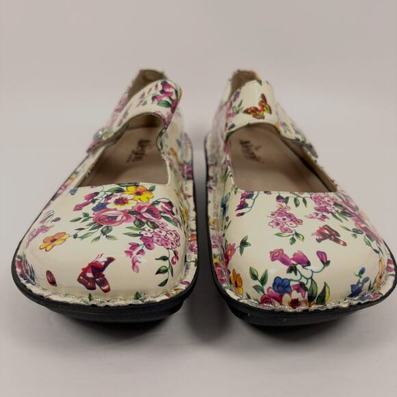 Alegria Paloma Mary Jane Shoes 39 8.5-9 Floral Butterfly Leather Ivory Coquette - Picture 2 of 11